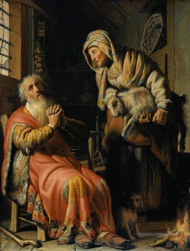 Tobit et Anna avec un Kid Rembrandt Peinture à l'huile